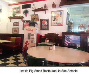 Inside Pig Stand Restaurant in San Antonio