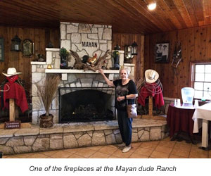 Fireplace at Mayan Dude ranch